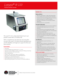 Thumbnail of document Data Sheet - Lasair® III 110 Particle Counter